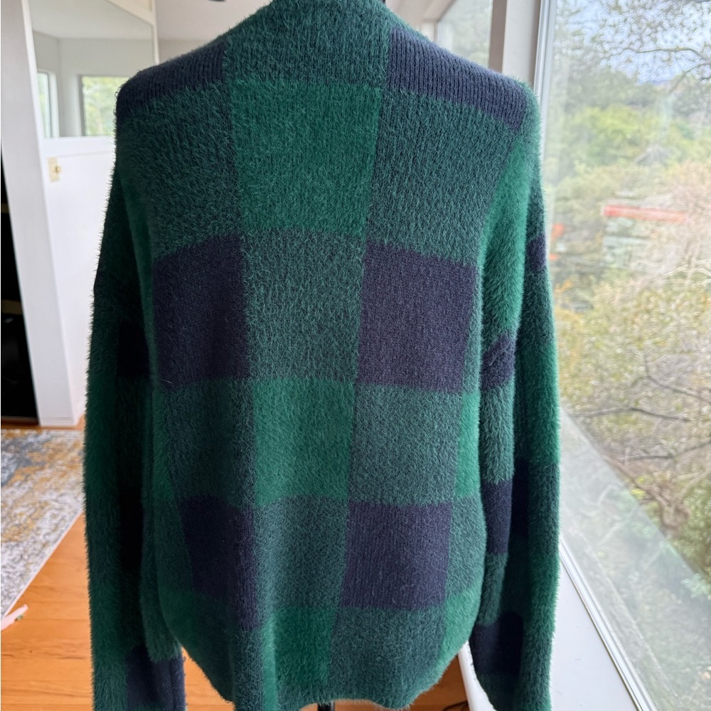 LIKE NEW Anthropologie Fred and Sibel Susan Plaid Pullover Green Black Sweater X - Picture 4 of 10